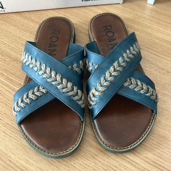 Roan by Bed Stu Buttress Dark Teal Sandal Womens Size 6.5 - Picture 3 of 11